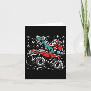 Carte Enfants Noël Monster Truck Dino Père Noël Xmas Tod