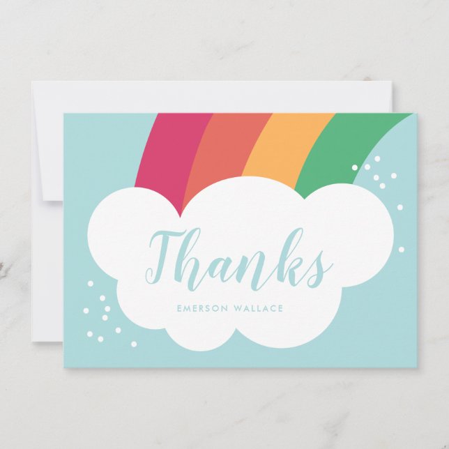 Carte Enfants Nuage Arc-en-Ciel Merci (Devant)