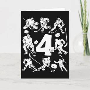 Carte Enfants Numéro 4 Ans Hockey sur Glace 4ème Anniver