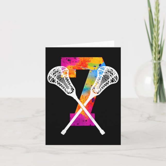 Carte Enfants Numéro 7 Ans Lacrosse 7e Anniversaire  (Devant)