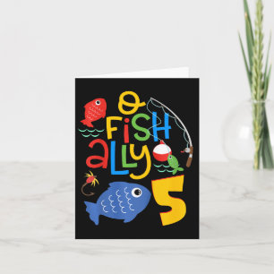 Carte Enfants O-fish-ally Cinq Décorations d'anniversair