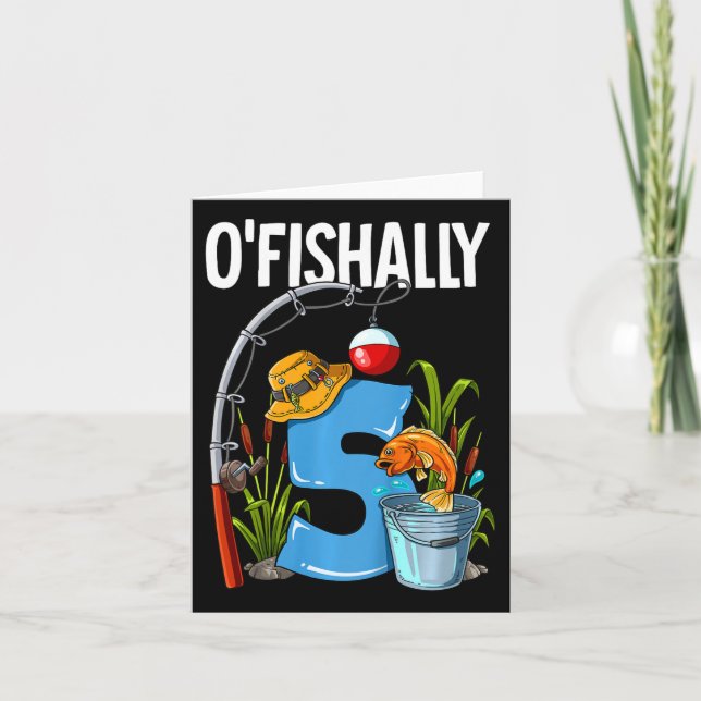 Carte Enfants O'fish 5 ans 5e anniversaire Pêche (Devant)