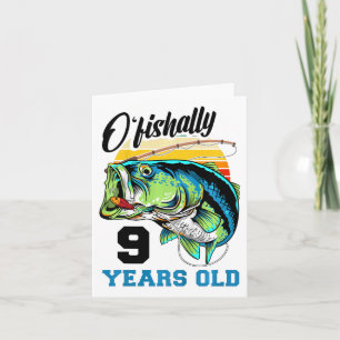 Carte Enfants O'fish 9 ans 9e anniversaire Pêche B
