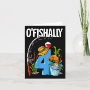 Carte Enfants O'Fishally 4 ans 4e anniversaire Pêche