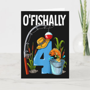 Carte Enfants O'fishally 4 ans 4e anniversaire pêche