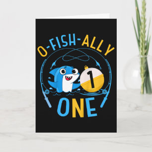 Carte Enfants Ofishally un 1er anniversaire Thème pêche
