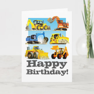 Carte Enfants Personnalisé Yellow Digger Excavateur Joye