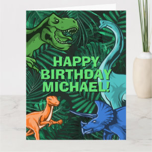 Carte Enfants Personnalisés Jurassic Dino Dinosaur Anniv