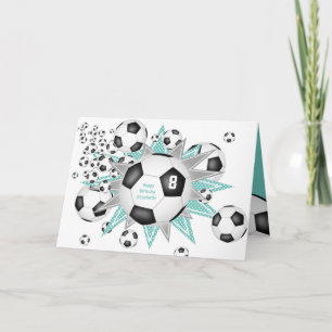 Carte enfants sport anniversaire football ballon souffle