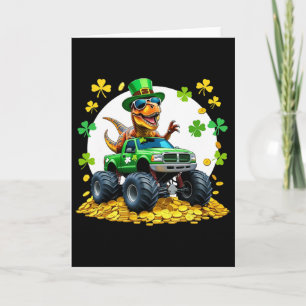 Carte Enfants St Patricks Day 2026 - Dinosaure montant u
