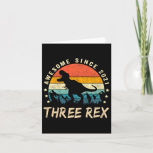 Carte Enfants Trois Rex 3e Anniversaire Troisième Dinosa