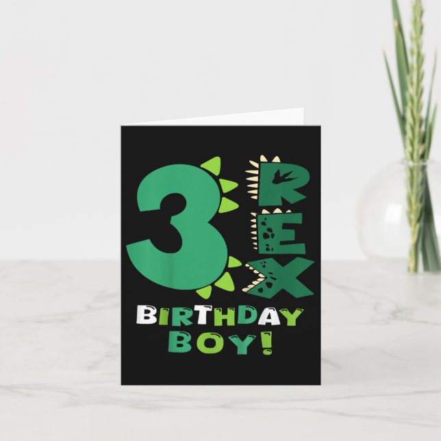 Carte Enfants Trois Rex Anniversaire Garçon 3e Anniversa (Devant)