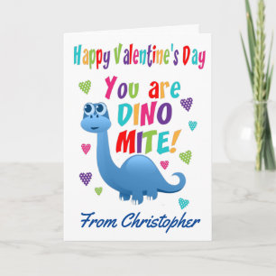 Carte Enfants Valentines Day Dino-mite Dinosaur