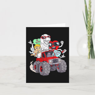 Carte Enfants Valentines Jour Coeurs T Rex Cupid Monster