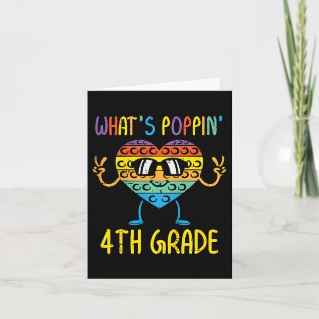 Carte Enfants Whats Poppin 4e grade Heart Fidget Pop It  (Devant)