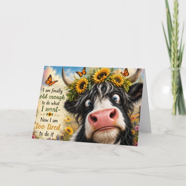 Carte Enfin assez âgé Vache (Devant)