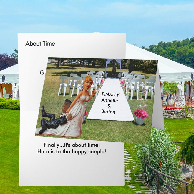 Carte Enfin Mariage Drôle Couple Interracial Salutation (Finally Wedding Funny Interracial Couple Greeting Card)