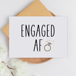 Carte Engaged AF | Funny Minimalist Engagement Card