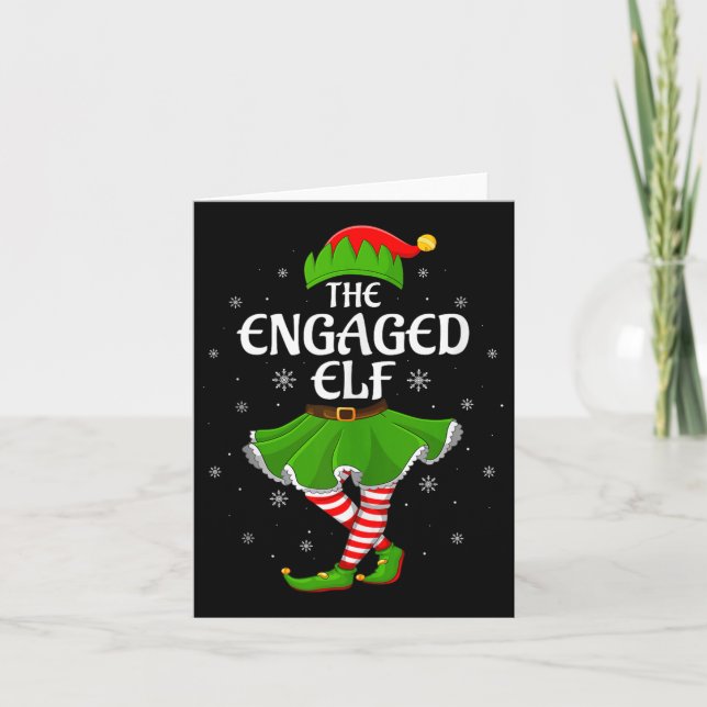 Carte Engaged Elf Christmas Family Girls Women Elf Squad (Devant)