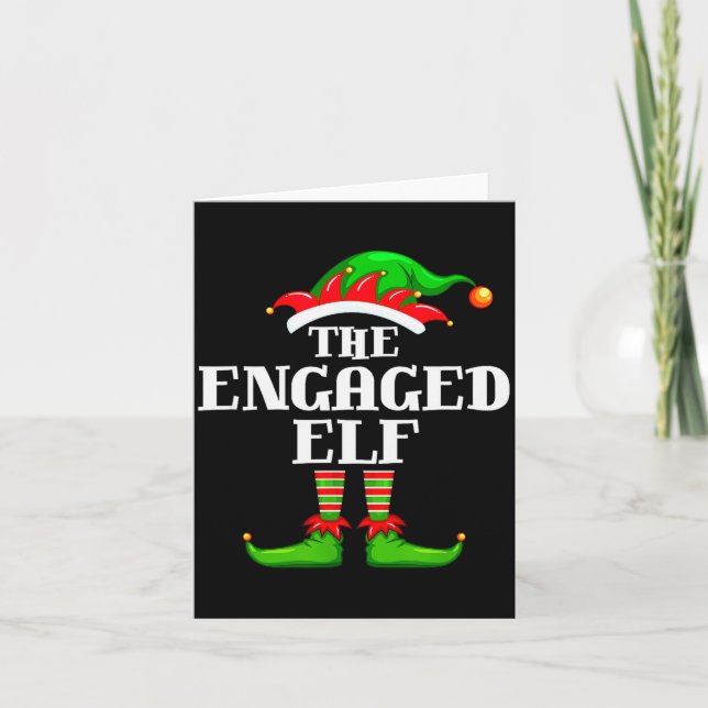 Carte Engaged Elf Matching Family Group Christmas Party  (Devant)