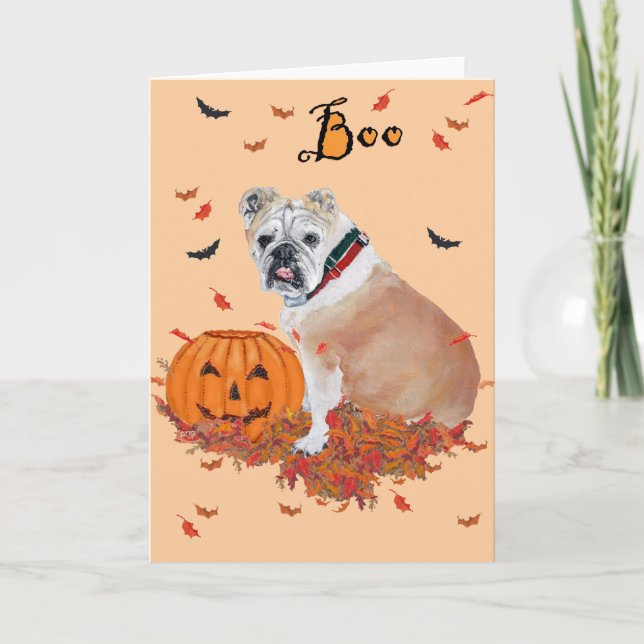 Carte English Bulldog Halloween (Devant)