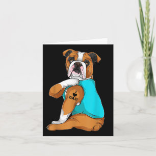 Carte English Bulldog I Love Dad Tattoo Apparel, Dog Dad