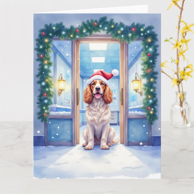 Carte English Cocker Spaniel Poste de soins infirmiers C (Fleur jaune)