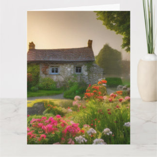 CARTE ENGLISH COTTAGE BLANK GREETING CARD