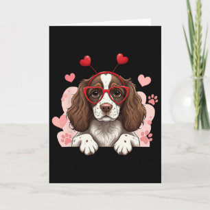 Carte English Springer Spaniel Headbynd Saint-Valentin F