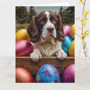 Carte English Springer Spaniel Œufs de Pâques