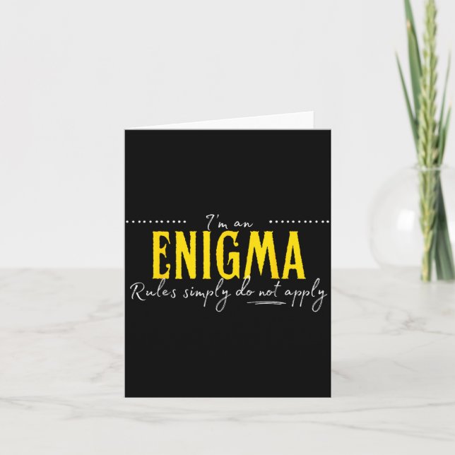 Carte Enigma, Les Règles Ne S'Appliquent Tout Simplement (Devant)