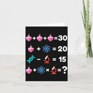 Carte Énigme de science mathématique Saint-Valentin Chim