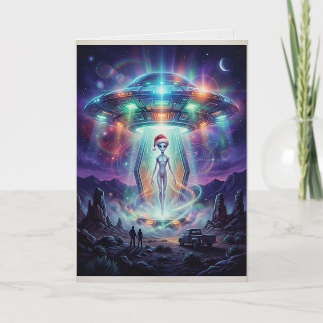 Carte Enlèvement de Noël par un Alien OVNI (Devant)