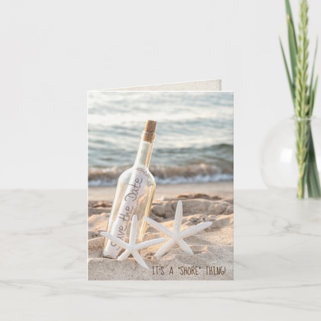 Carte Enregistrer le message Date dans une bouteille (Devant)