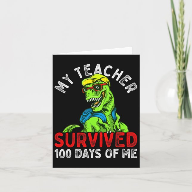 Carte Enseignant A Survécu 100 Jours De Moi 100 Jours D' (Devant)