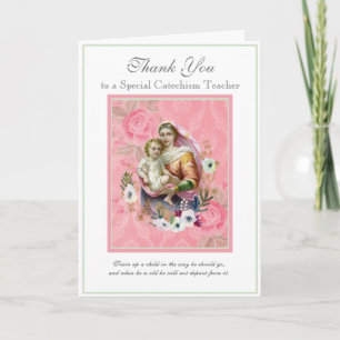 Carte Enseignant CCD Religieux Vierge Marie Prêtre Relig