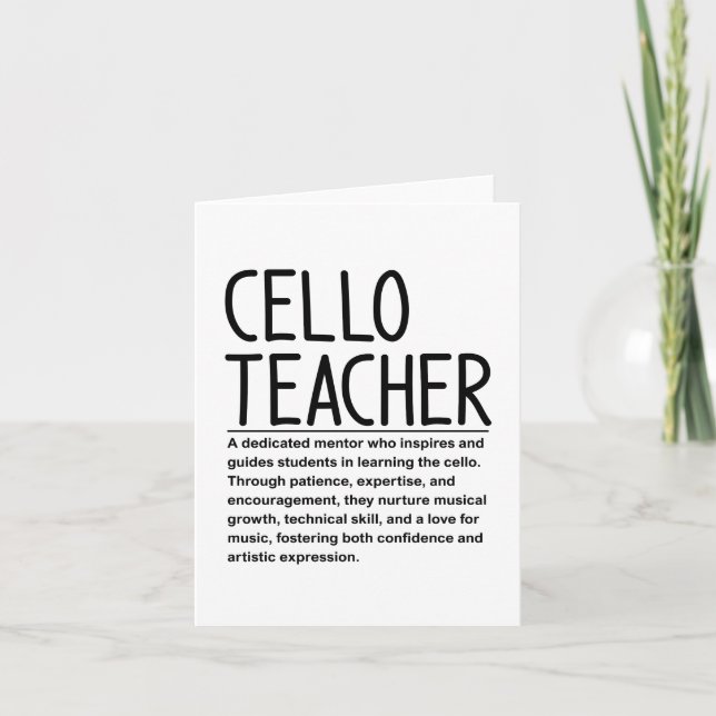 Carte Enseignant Cello (Devant)