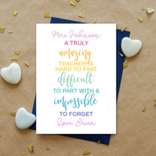 Carte Enseignant extraordinaire difficile à trouver impo