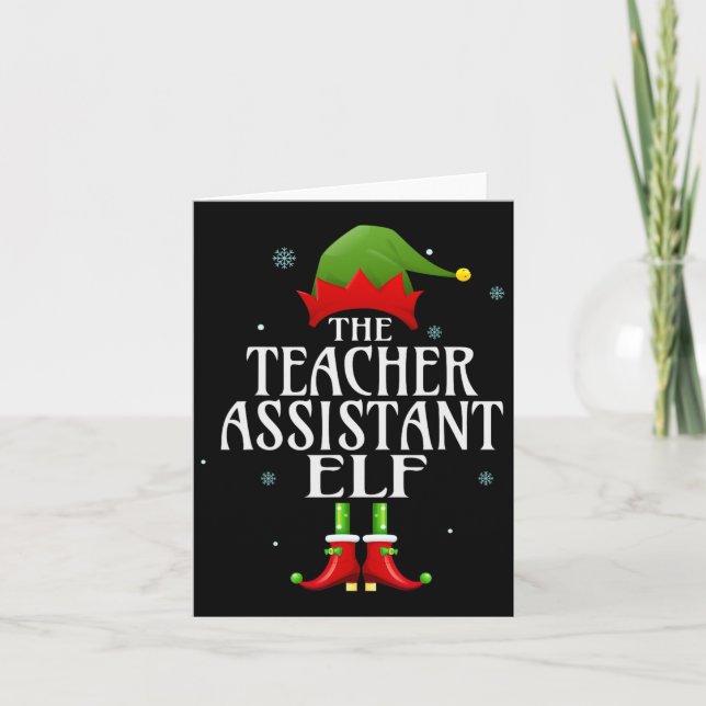 Carte Enseignant Istant Elf Xmas Famille Correspondante  (Devant)