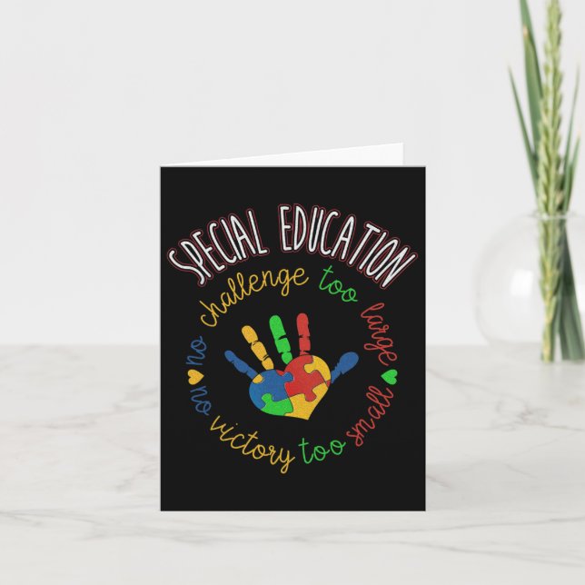 Carte Enseignant Spécial En Éducation Et En Sensibilisat (Devant)