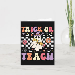 Carte Enseignant super Halloween Retro Trick Ou Enseigne