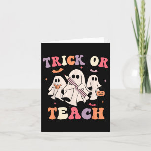 Carte Enseignant super Halloween Retro Trick Ou Enseigne