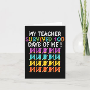 Carte Enseignant Survécu 100 Jours De Moi Enseignant Fun