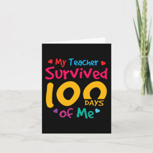 Carte Enseignant Survécu 100 Jours De Moi Joyeux 100E Jo