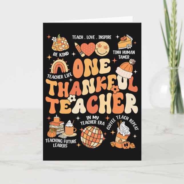 Carte Enseignant Thanksgiving Un Remerciement Enseignant (Devant)