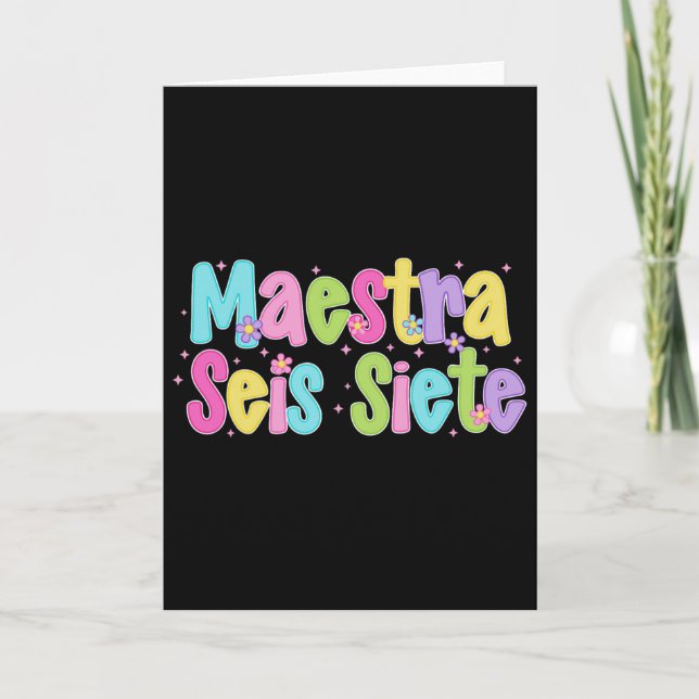Carte Enseignante Seis Siete 67 Professeur Bilingue Espa (Devant)