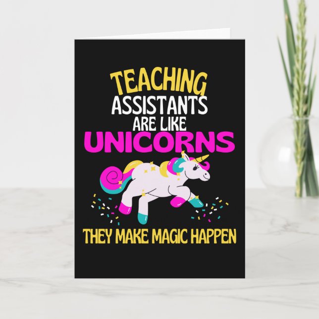 Carte Enseignants Assistants Unicorn Les Enseignants Son (Devant)