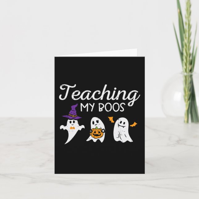 Carte Enseignants De Fantômes D'Halloween Enseignant Mon (Devant)
