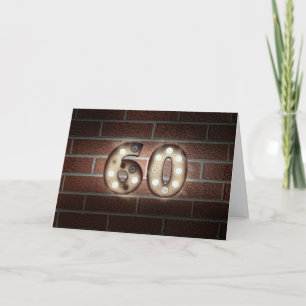 Carte enseigne lumineuse de marquise pour 60e anniversai