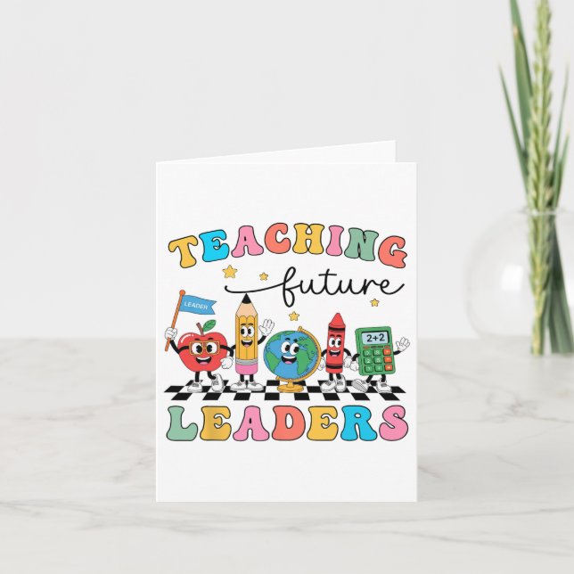Carte Enseignement Rétro Dirigeants Futurs Prof Cool Dos (Devant)
